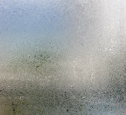 Misty Glass Window With Blurred Scenery
